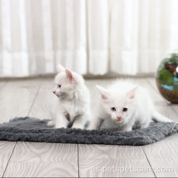 Alfombrilla antideslizante de felpa doble para gatos